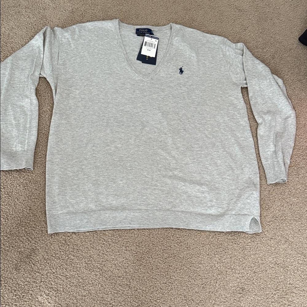 Ralph Lauren Light Gray V-Neck Pullover